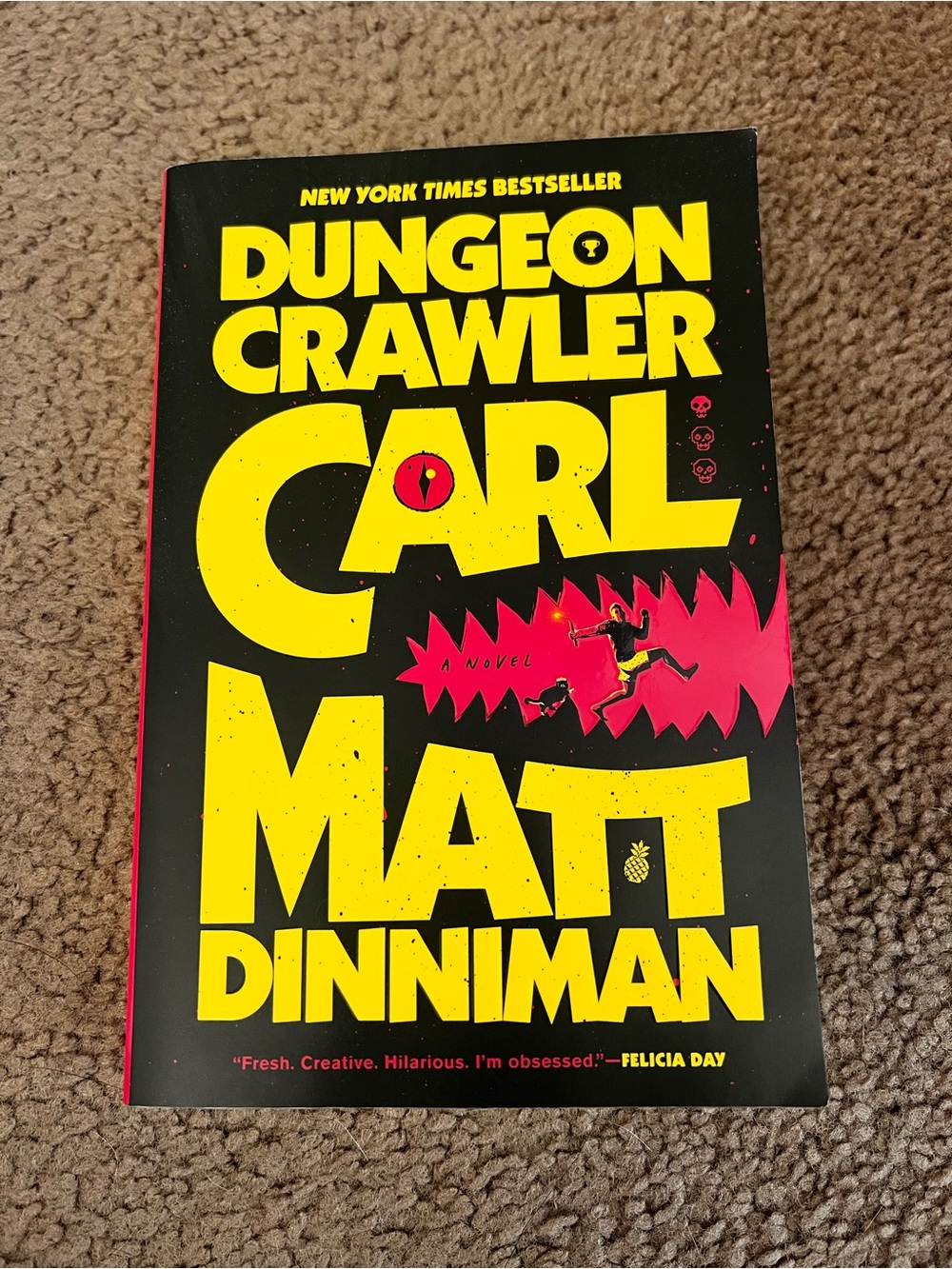 Dungeon Crawler Carl by Matt Dinniman - Black & Yellow Paperback Novel